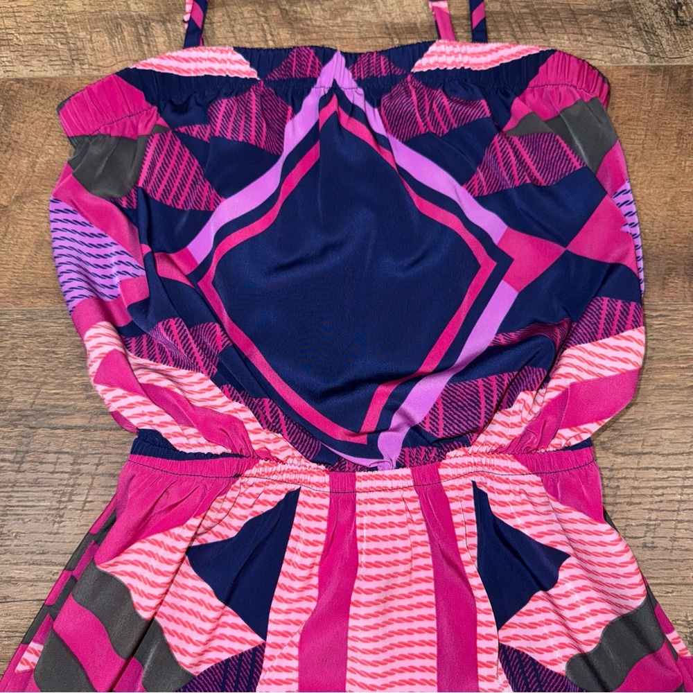 Express Geometric Print Elastic Waist Dress with Removable Straps - Picture 5 of 15